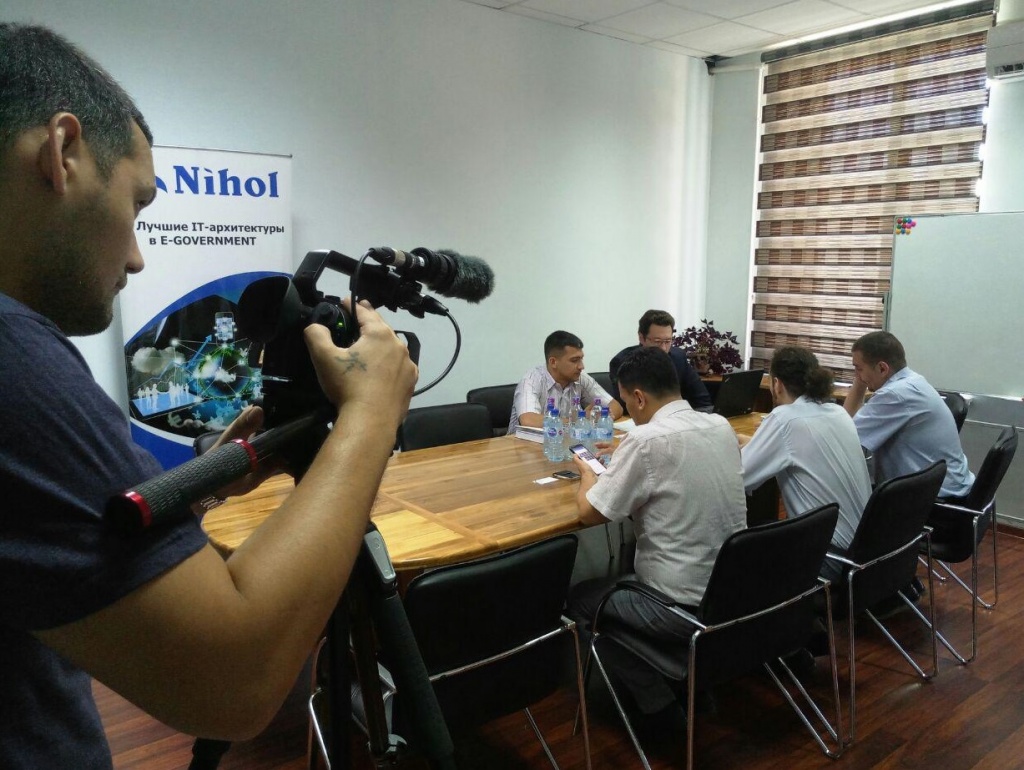 Съемки фрагментов рабочей встречи с партнерами из России.